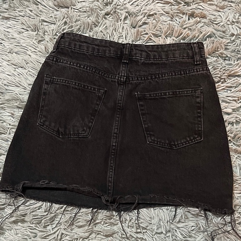 Topshop Moto Raw Hem Denim Skirt - Picture 5 of 7